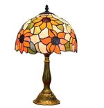 Tiffany Sunflower Stained Glass Table Lamp Vintage Bedside Lamp  48cm H x 30cm W