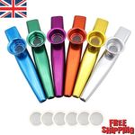 Metal Kazoo with 5 Pcs Flute Film Gift Easy to Learn Musical Instruments UK