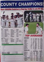 Warwickshire CCC 2021 County Champions - souvenir print
