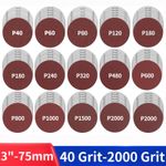 75mm Sanding Discs Hook & Loop 3 Inch Orbital Sander Pad 40-2000 Grit Sand Paper
