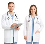 White Medical Coat Long Sleeved Unisex Lab Coat for Men and Women Doctors S-XXL