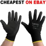 24 PAIRS PU COATED SAFETY WORK GLOVES GLOVE GARDEN GRIP MENS BUILDERS GARDENING