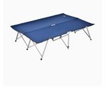 Hi-Gear Double Folding Camp Bed 193.5x130x47cm Blue Steel/Polyester Foldable