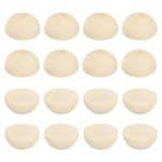 40mm Half Wood Beads 30 Pack Unfinished Natural Wooden Beads Split Wood Balls