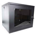 FLAT PACK Wall Mounted Data/Studio/Home Cabinet for 19 inch Rack 9U 450mm Black