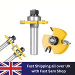 2Pcs Tongue and Groove Router Bit 1/2'' Shank T-type Cutter Set 3-tooth