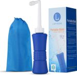 Portable Bidet 500Ml Blue Peri Bottle with Waterproof Pouch and Cap ? PP + TPR, 