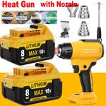 Hot Air Gun Electric Handheld Heat Gun 4 Nozzle For Dewalt 18V /Cordless Battery
