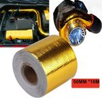 50mm X 10M Gold Roll Adhesive Reflective High Temperature Heat Shield Wrap Tape