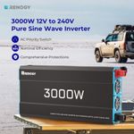 Renogy 3000W 12V Pure Sine Wave Power Inverter 240V  English Standard Socket UPS