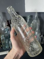 Vintage Old Cottam & Sons Sheffield Diamond Embossed Mineral Water Glass Bottle