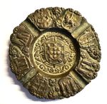 RARE ANTIQUE HEAVY BRONZE ASHTRAY AMAZING DETAIL EARLY TRAVEL PORTUGUESE TOBACCO