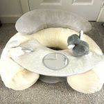 mamas & papas U-Shape Feeding Pillow Cream/Grey Removable Cover