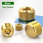 NPT Brass Hex Countersunk Plugs Socket Pipe Fittings Male Thread 1/8" to 2"