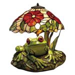 Frog & Flower Stained Lamp Frog LED Reading Light Frog Table Lamp For Nightstand