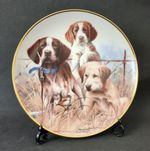 Franklin Mint Collector Plate SPORTING TRIO Gundog Puppies Limited Edition