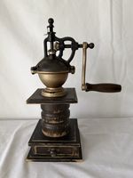 Vintage Large Manual Coffee Grinder Mid Century Cast Iron Wood European 