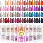Lavender Violets Dip Nail Powder Set – 36 Glitter Colours, DIY Manicure No UV