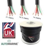 PVC 4 Core Cable 12v 24v Thin Wall Wire (14A 16.5A 21A 25A) Trailer LED Lights