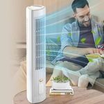 Bladeless Tower Oscillating Floor Fan 3 Speed Portable Leafless Cooling Fan UK