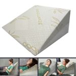 Bamboo Large Wedge Pillow Memory Foam Back Support Acid Reflux Raised Bed Foam