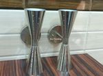 Atomic 50's 60's style mid-century modern bow tie dual cone wall sconce lamp