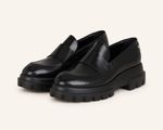 New $550 AGL ATTILIO GIUSTI LEOMBRUNI Ida Black Platform Lug Sole Loafers Sz 41