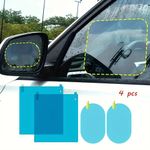 4PCS Car Rearview Mirror Protective Film Anti-Fog Rainproof Clear Nano Coating