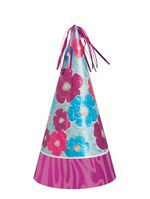 Glitter Floral Jumbo Cone Party Hat 13 inch
