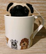 Pugs & Kisses Keyring & Frenchie Schnauzer Cockerpoo Lab Boxer Ceramic Mug B12