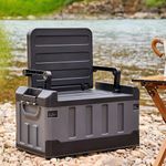 Folding Storage Box Chair 2-in-1 Multifunctional Outdoor Seat Bin for Camping
