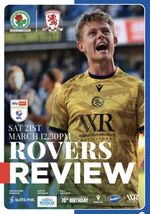 Blackburn Rovers v Middlesbrough 21/03/2026 Printed Programme