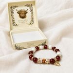 Highland Cow Beaded Bracelet Scottish Scotland Gift for Women with Box