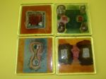 A Set of Four Fused Glass Coasters