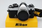 Nikon FE Auto/Manual silver SLR. EXC++ cond. +strap. New light seals!