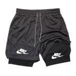 Nike Men 2in1 Running Shorts Gym Training Fitness Jogging Quick Dry Sports Pants