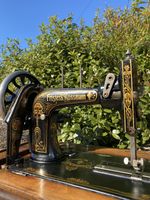 Antique Frister and Rossmann Hand Crank Sewing Machine Cast Iron Ornamental