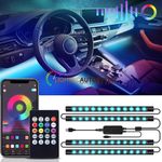 Bluetooth Wireless APP Control Car Interior LED Ambient USB Strip Lights RGB UK