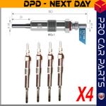4X Glow Plug fits RENAULT MEGANE MK3 1.5 dCi 4.4V 0 100 266 023