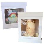 Premium Tall White Display Window Luxury Cake Box | 14 Inches Tall | 3 Piece Box