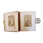 Antique Victorian Leather Photo Album 36 Cabinet Cards CdV D.R.P. ANGEM