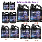 Bulk 500ML 1L 1.5L 2L 3L 4L 6L 8L 12L 16L- 1:1 AB Clear Epoxy Resin Hardener Kit