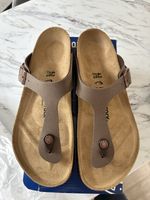 Birkenstock Gizeh Brown Leather Thong Sandals Adjustable Buckle EU42 UK8
