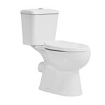 Rimless Close Coupled Toilet Pan & Cistern Soft Close Seat Dual Flush Ceramic WC