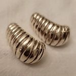 GorgeousVintage 925 Sterling Silver Puffed Clip-On Earrings Signed Simon Sebbag
