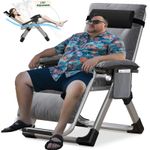 NAIZEA Outdoor Padded Lawn Recliner Zero Gravity Chair Folding Chaise Chairs