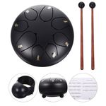 Steel Tongue Drum Kit Black Portable Percussion Instrument for Adult and Kids