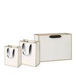 Luxury White Gift Bags with Gold Trim –Packs of 2, 3, 5 & 10 | Size: S, M, L
