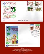 NAURU 1982 -  "75th Anniversary World Scouting"  Set x6 on 2 First Day Covers ^