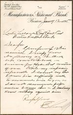 1895 2 Signed Letters Manufacturers & Lincoln National Bank Boston MA E Whitney